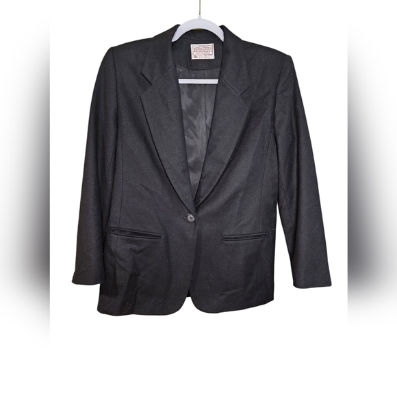 Vintage black wool Pendleton blazer. S/M - Picture 1 of 5